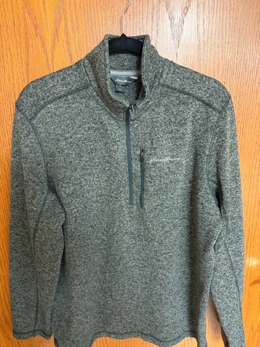 Eddie Bauer Heathered Charcoal Quarter-Zip Pullover